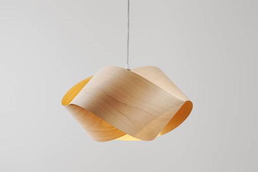 Artistic UFO Light Natural Veneer Modern Sustainable Chandelier-Pendant Lamp Shade-Home Decor Light-Minimalist Lamp-Desk Decor